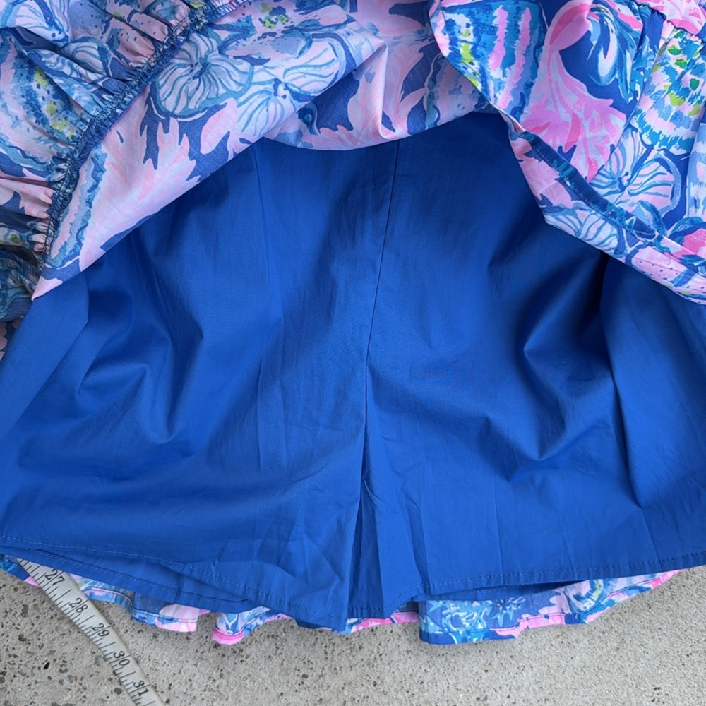 NWT Lilly Pulitzer Rocko Cotton Romper in Blue Tang Sitting Seaside Size 8 - Picture 14 of 16